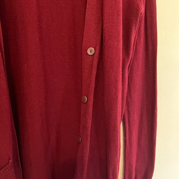 Long Revamped Maroon Cardigan - Medium - Picture 5 of 9